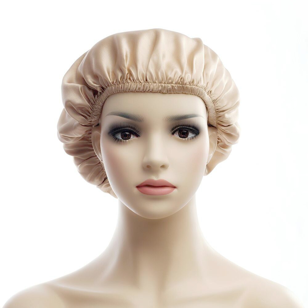 Zijde Slapen Cap Slaap Night Cap Natuurlijke 19 Momme Head Cover Bonnet Voor Krullend Haar One Size Wit Koffie: Coffee