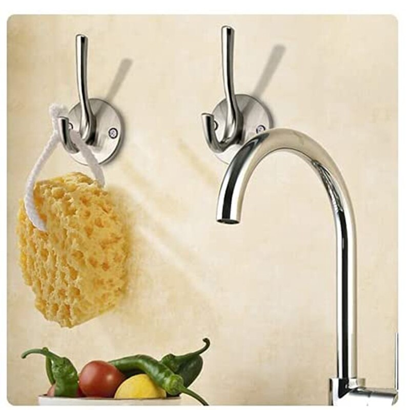 Coat Hooks 2 Pack Bathroom Hooks for Wall Robe Hook Decorative Metal Closet Hooks for Hanging Coats and Hat Hooks
