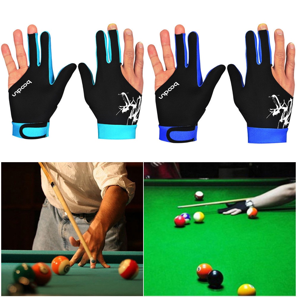 Billardhandsker spandex trendy handsker snooker tre-finger billard handske pool venstre og højre hånd åben #e