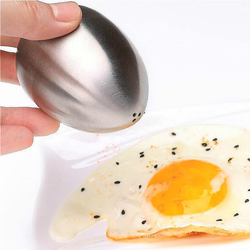 Äggformad kryddburk i rostfritt stål ricin kryddburkar pepparshaker grill saltlåda tandpetare plåt köksredskap