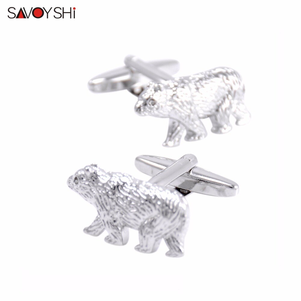 SAVOYSHI Polar- Bär Manschettenknöpfe für Herren Hemd Manschette bottons Neuheit Ebene Manschettenknöpfe Männer Schmuck