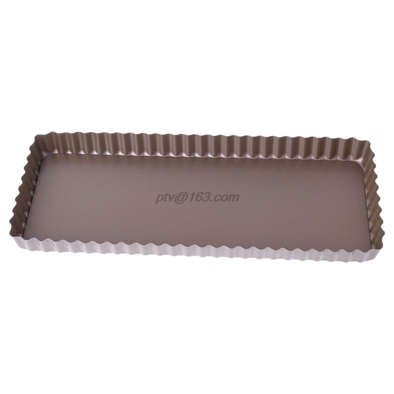 Fluted Pie Tart Pan Mold Baking Removable Bottom Nonstick Quiche Tools Rectangle