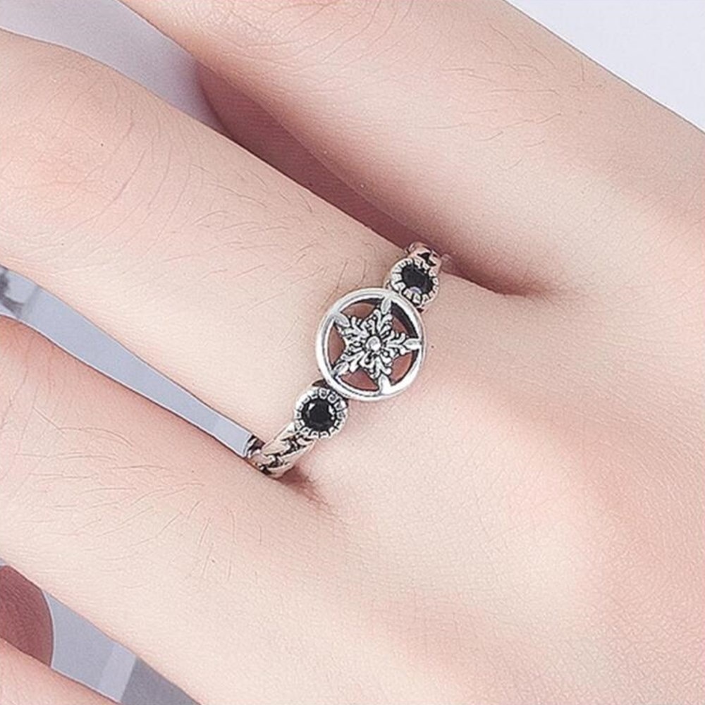 NEHZY 925 bague en argent Sterling de creux femme bijoux de réglable rétro couronne Zircon perle Couple anneau
