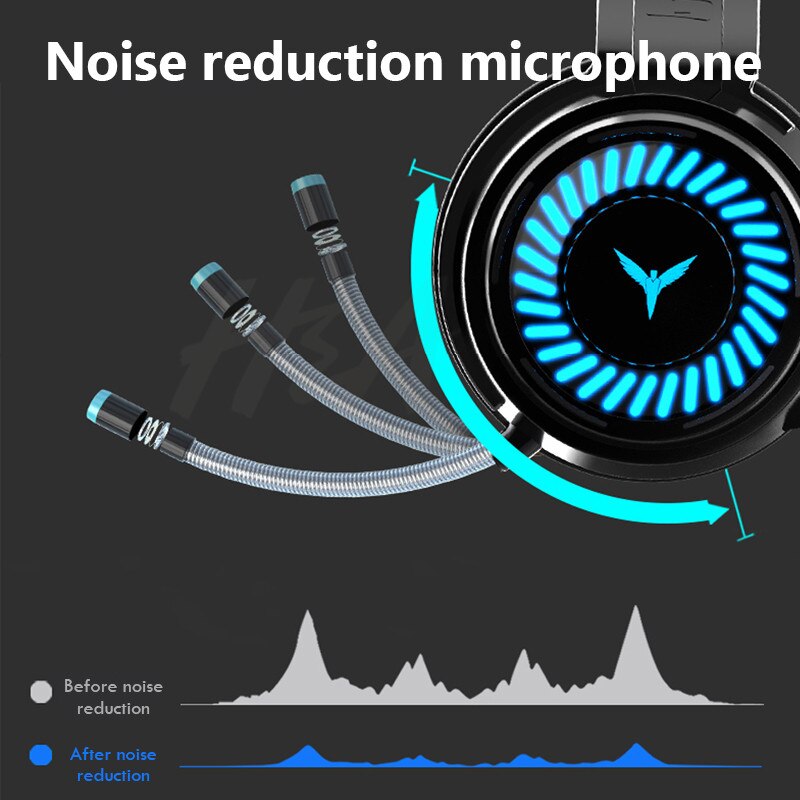 Gaming Headsets Gamer Hoofdtelefoon Surround Sound Stereo Bedrade Koptelefoon Usb Microfoon Kleurrijke Licht Pc Laptop Game Headset