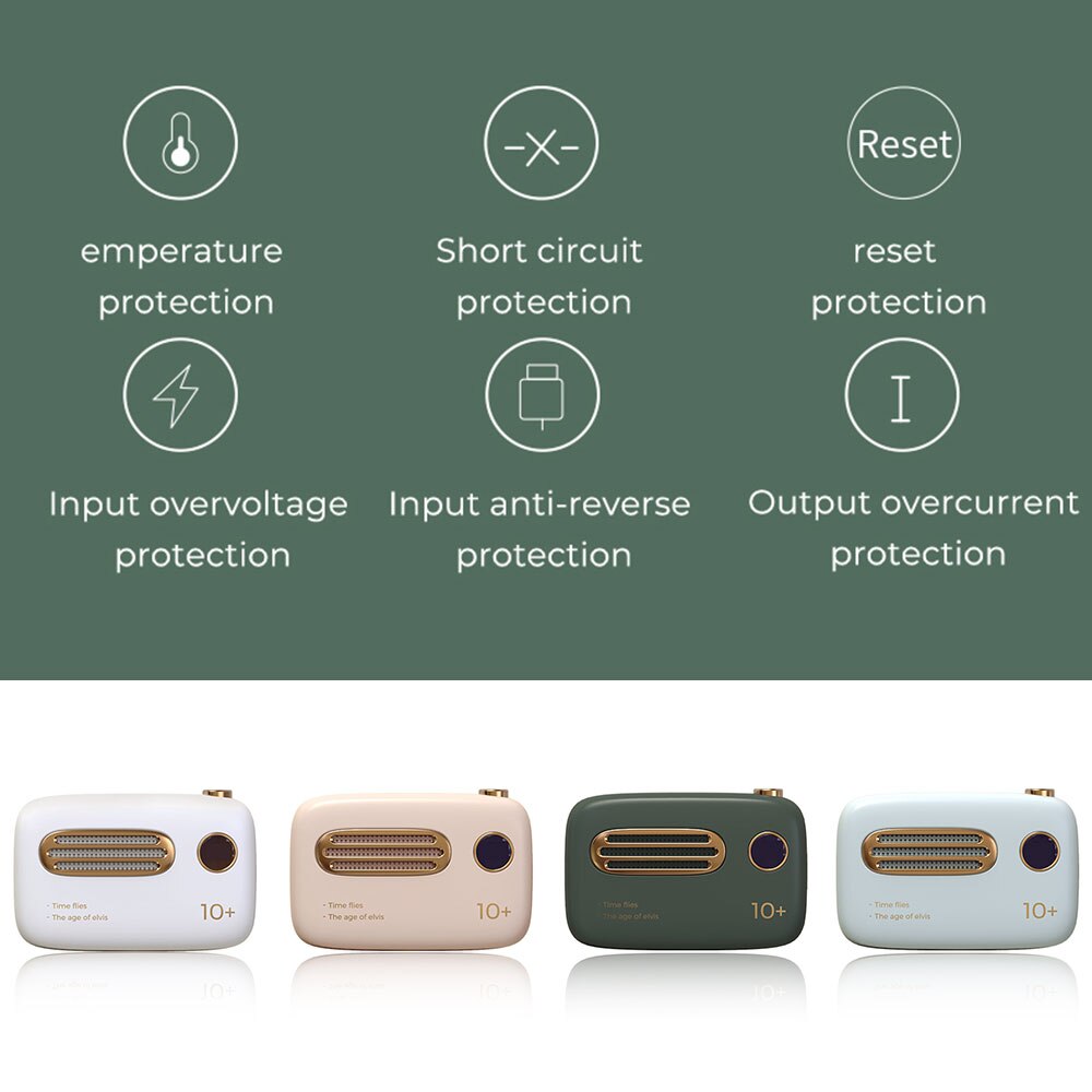 Floveme powerbank 10000 mah externer akku, tragbar, retro, schnellladefunktion, niedliche powerbank, handy-akku für iphones