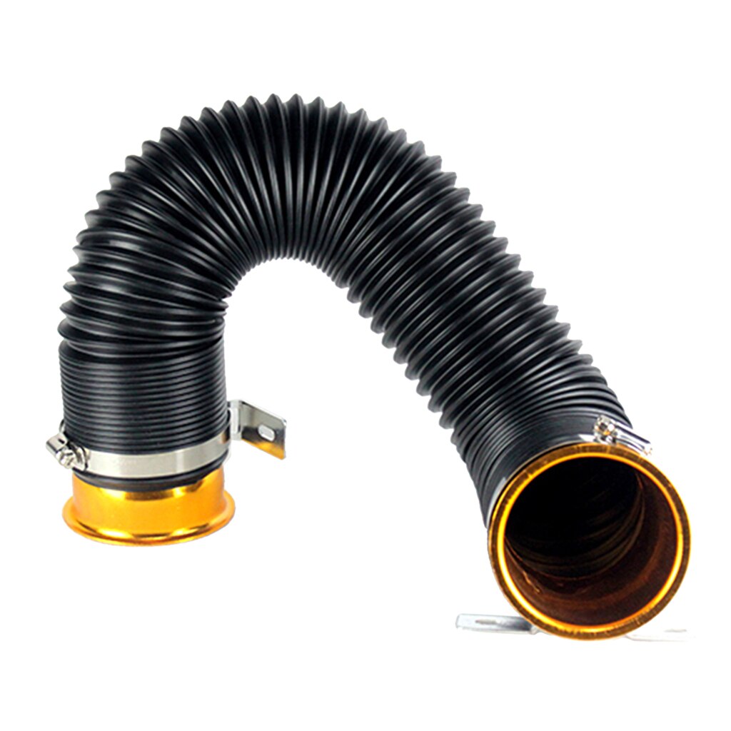 Manguera de tubo de admisión de conducto de aire ajustable para coche, Kit de inducción de tubo Flexible de entrada de Turbo de aire frío Universal, 76mm: Golden