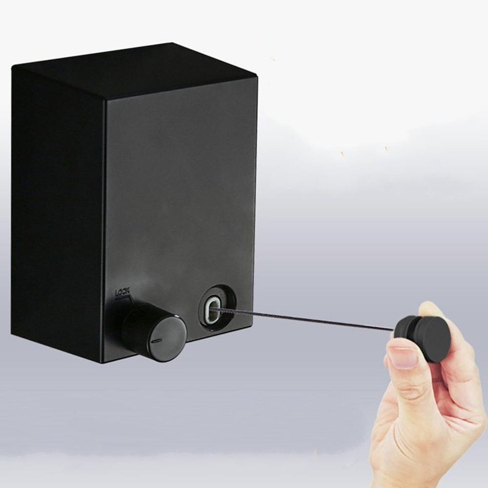 Telescopic Stainless String Invisible Clothesline Retractable Clothes Dryer Hanger Hanging Clothes Line: black