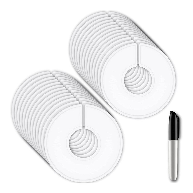 Cabilock Lot 20 Séparateurs Ronds Pour Cintres – Diviseurs Placard Vêtements, Organisateurs Penderie, Taille Unique Blanc 11 Cm