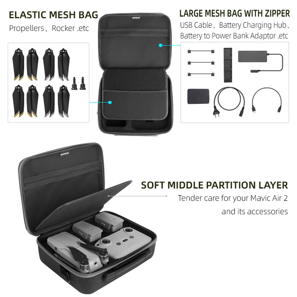 Sac de rangement pour DJI Mavic AIR 2 Mini étui de transport étanche Hardshell boîte sac à bandoulière Mini Portable paquet accessoires Z0511