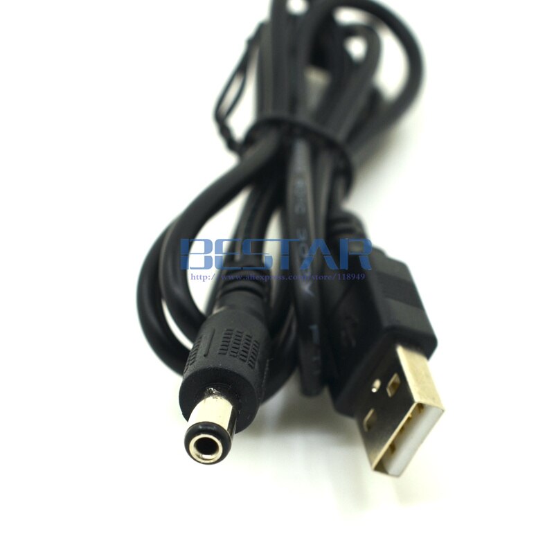 USB 2.0 to DC 5.5mm / 2.1mm 5.5 * 2.1 mm 5.5x2.1 tubular 5 Volt DC Barrel Jack Power charge Cable 1m Elbow Right Angle