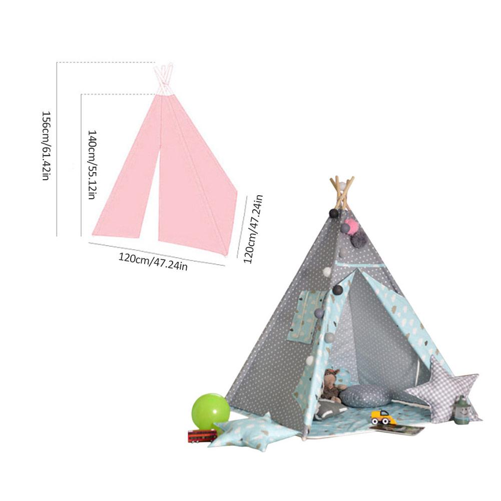 Leinwand Tipi Zelt freundlicher Tipi Tipi mit Grau Pom Poms Indische Spielen Zelt Haus freundlicher Tipi T Pee Zelt KEINE matt