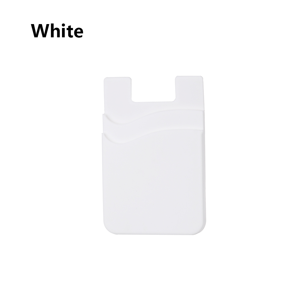 Adhesive Sticker Phone Pocket Cell Phone Stick On Card Wallet Stretchy Credit Cards ID Card Holder Pouch Sleeve: white