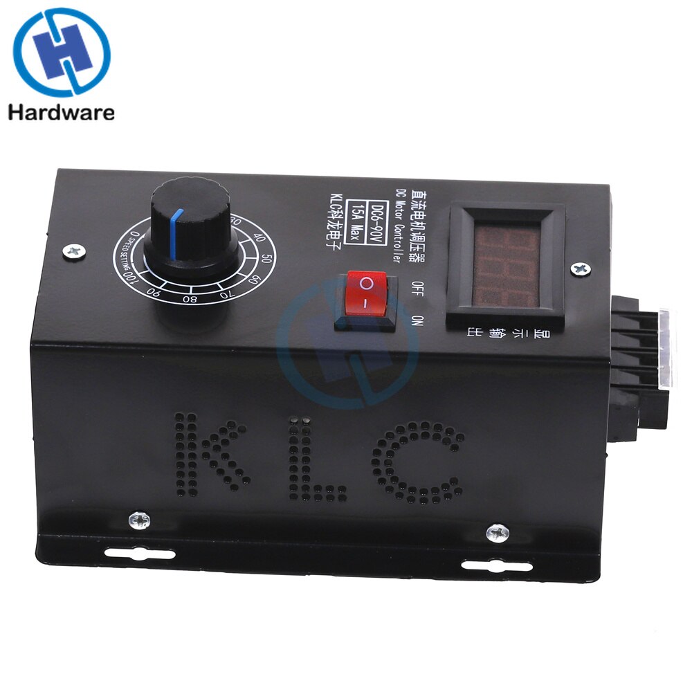 Universal DC 6-90V PWM DC Motor Speed Controller Regulator PLC Max 15A Governor with Volt Display