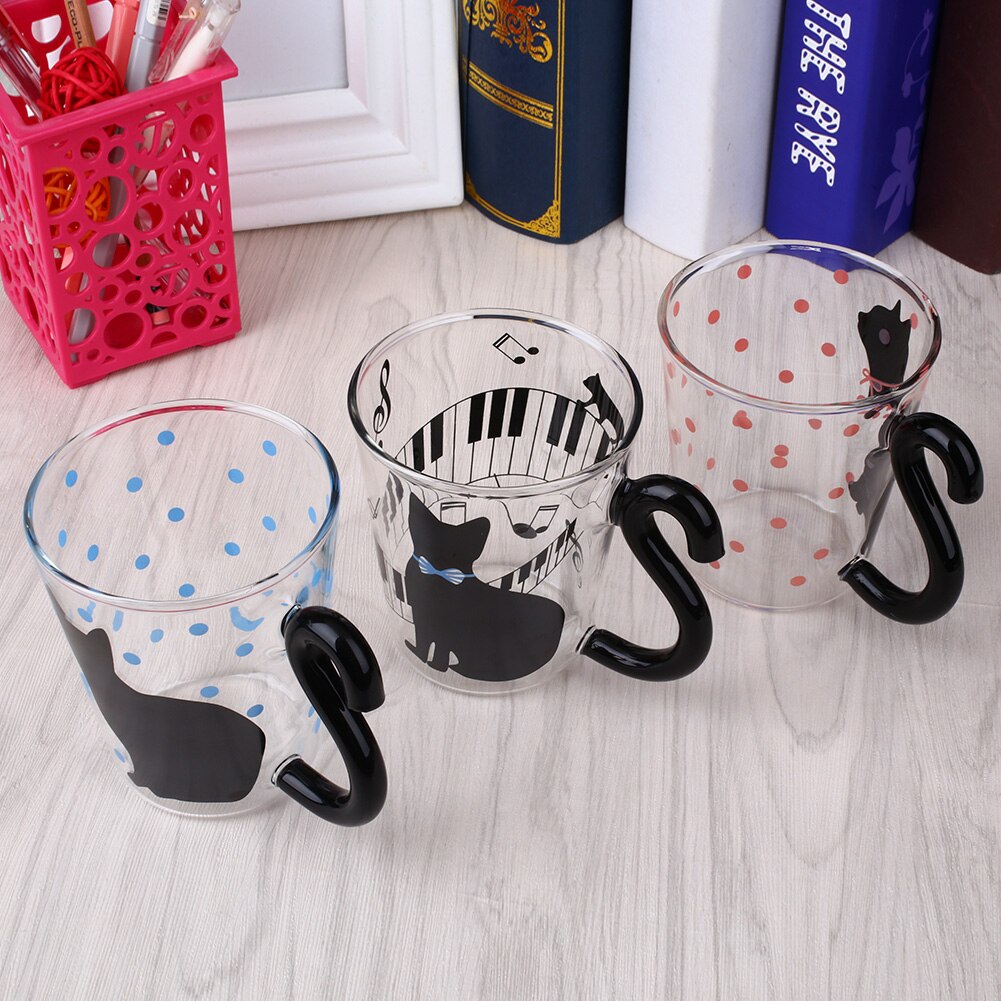 Tea Cup Cat Mug Glass Mug Cat Mug