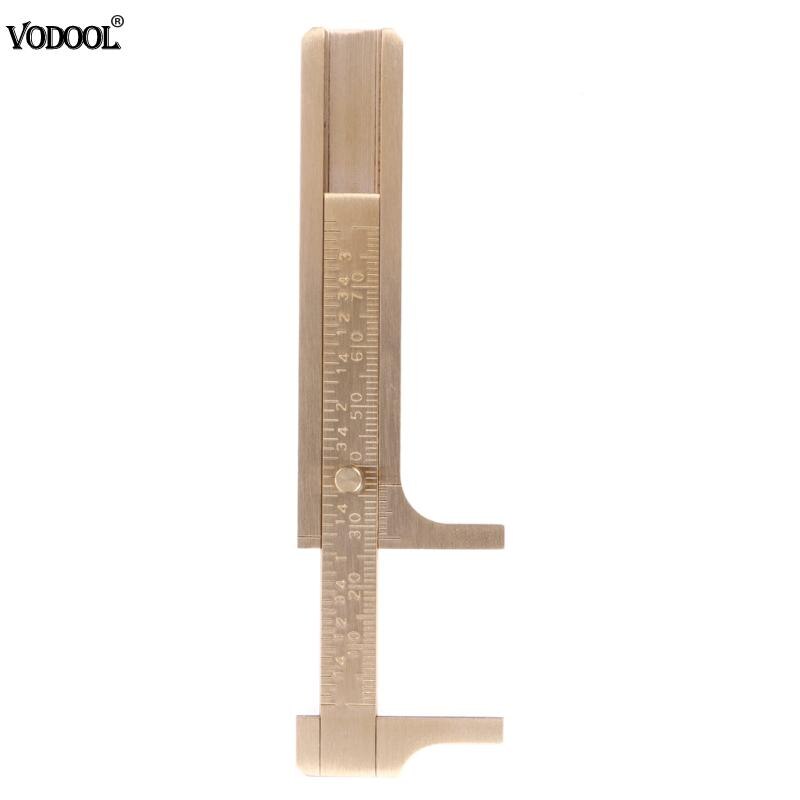 Pocket 80mm Mini Brass Sliding Ruler Gauge Vernier Calip Metal Calipers Gauge Micrometer Measurement Tool Office School Supplies