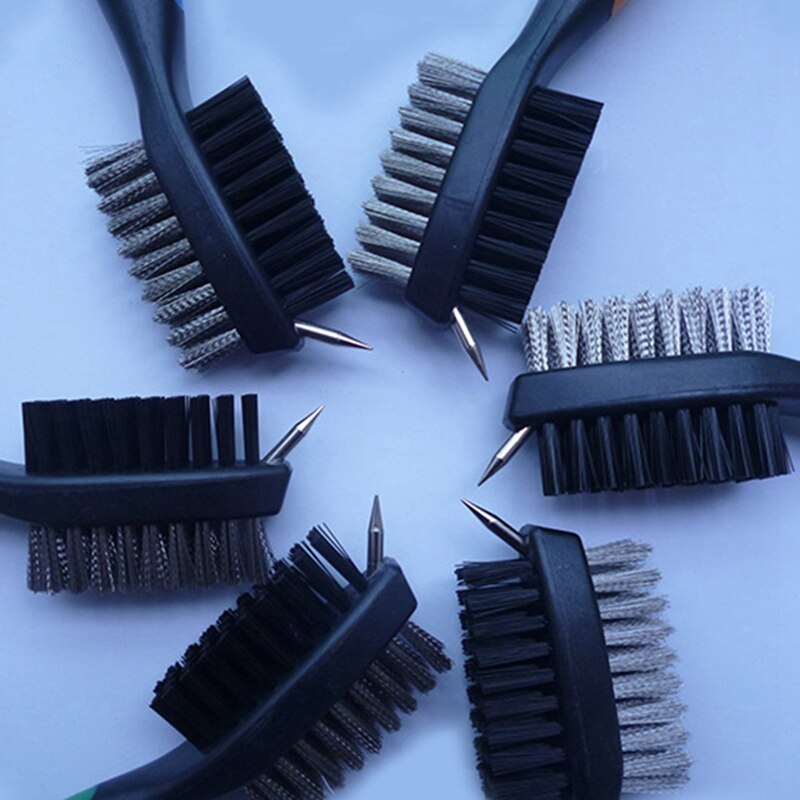 Brosse de nettoyage de Club de Golf Double face avec porte-clés pour Club de Golf avec outil de tyrolienne rétractable