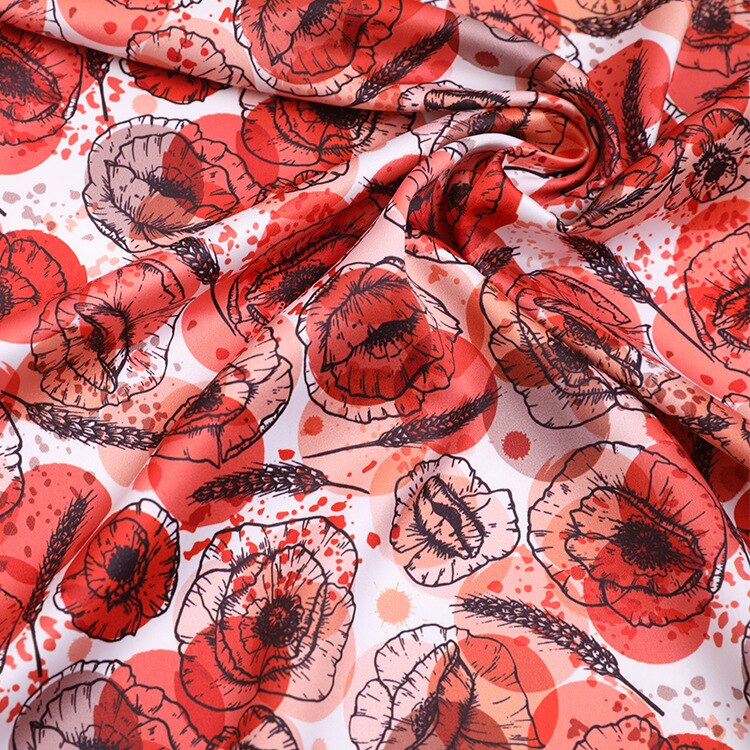 148cm width printed stretch fabric meter matt stretch satin fabric pajamas dress polyester spandex fabric cloth