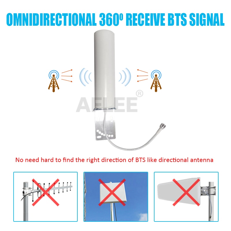 Lte 4g antenne 13 dbi 698-2700 mhz udendørs rundstrålende antenne wifi antenne gsm antenne til 2g 3g 4g gsm mobil signalforstærker