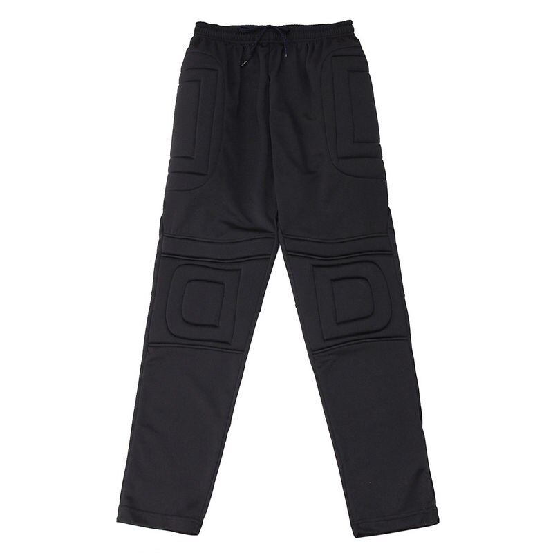 Black Men's Sport Soccer Padded Guard GK Goal Keeper Goalie Tracksuit Long Pants