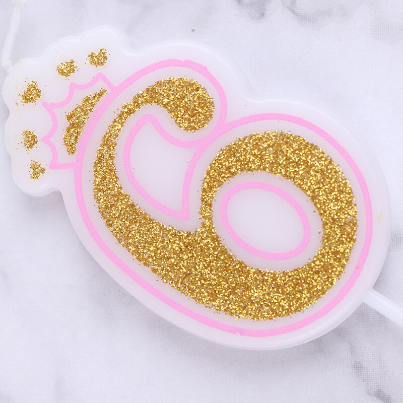 1PC Blue Pink Cake Number Candle Birthday Party 0 1 2 3 4 5 6 7 8 9 Anniversary Cake Numbers Age Candle Party Decoration