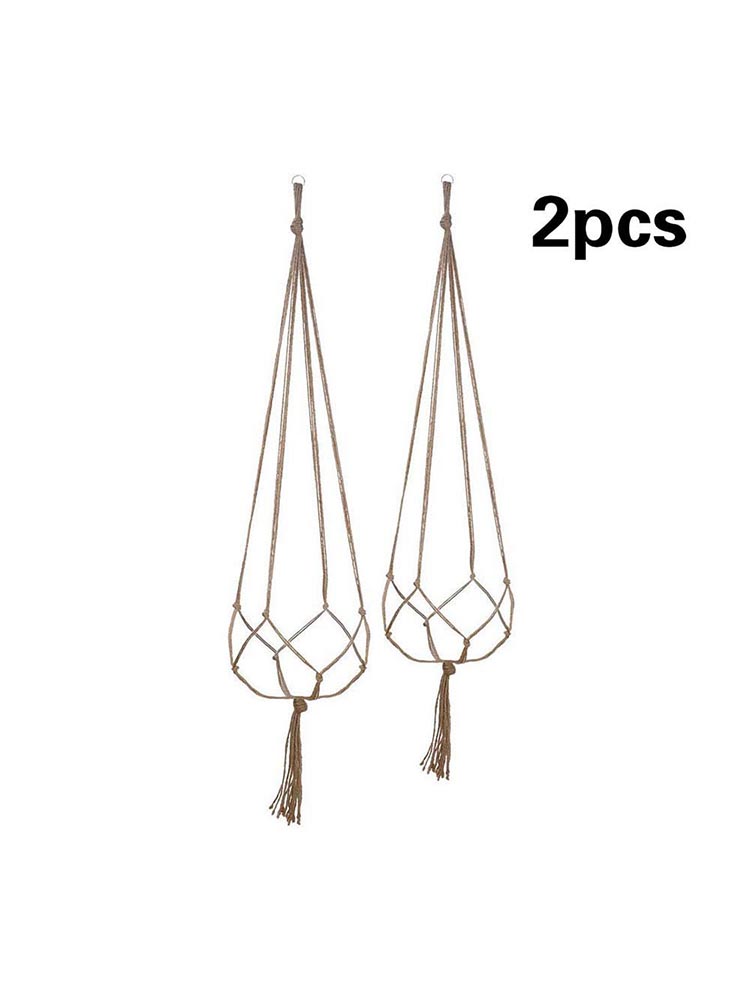 thumbnail image 2 of 2, 4, Or 6-Pack Natural Jute Macrame Plant Hanger – Indoor/Outdoor Hanging Planter Basket Rope Holder, 90cm/122cm 2 of 4