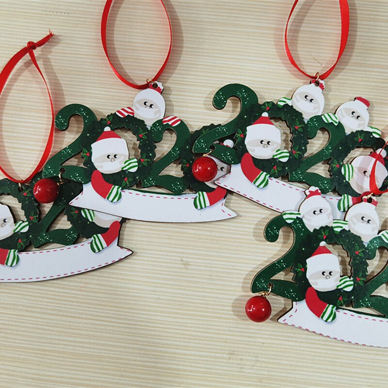 Kerst Jaar Familie Diy Handgeschreven Naam Gezichtsmasker Snowman Hanger Kerst Decoraties Voor Huis