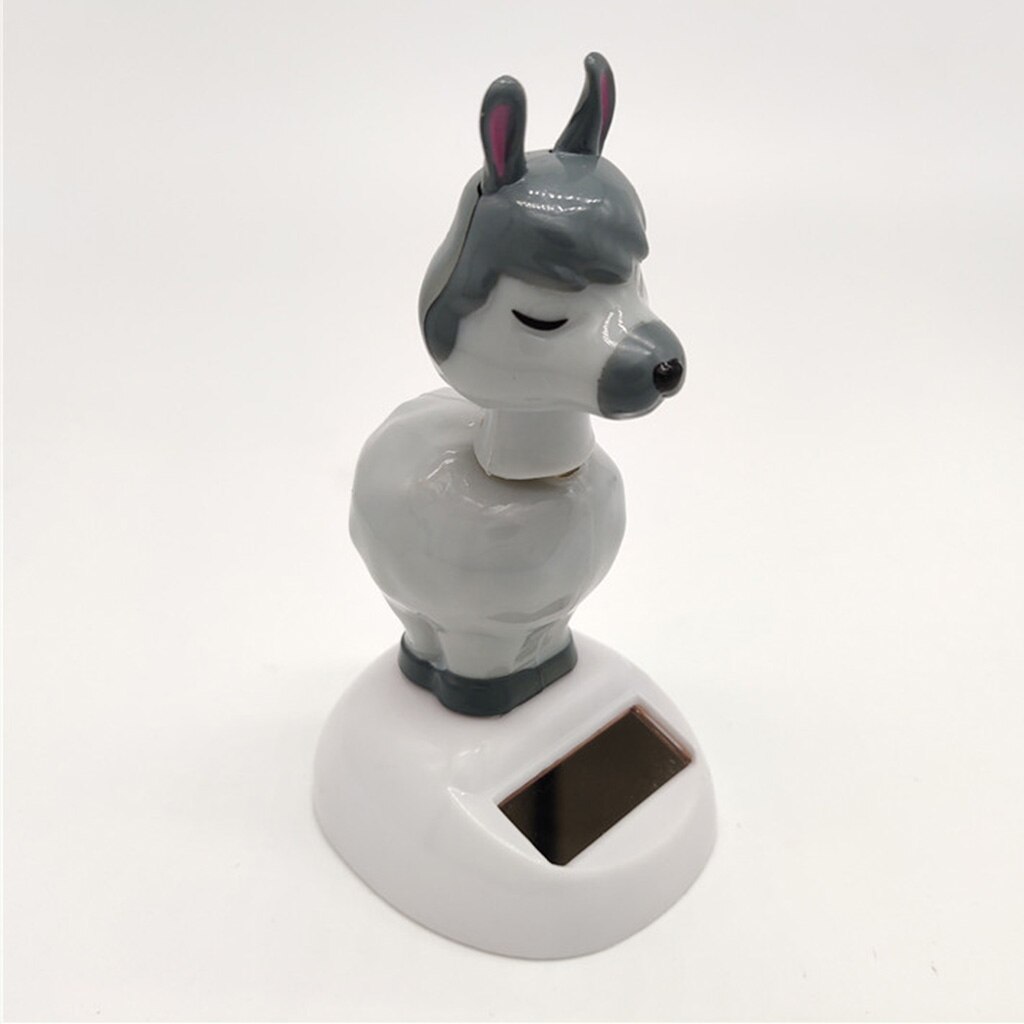 Nette Solar- angetrieben Bobbling Spielzeug Schütteln Kopf Alpaka Hause/Büro/Auto Ornament