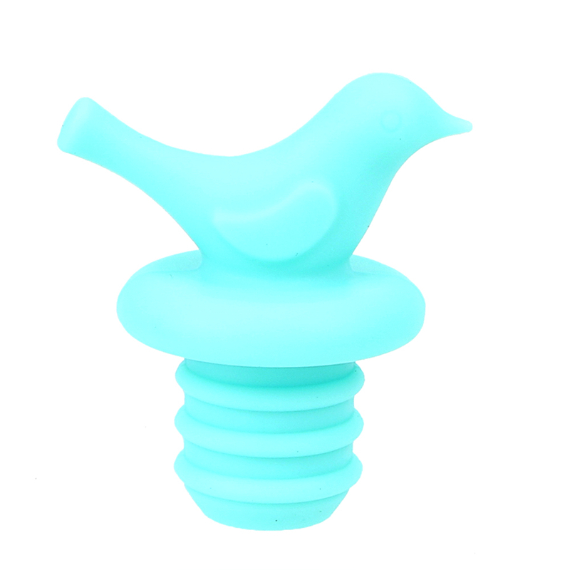 1Pc Tampas de Garrafa De Vinho Rolha de Vinho Rolha 4 cor Pássaros Bonitos Dos Desenhos Animados Capa De Silicone Fresco Família Bar Ferramentas Criativas de Preservação: Azul