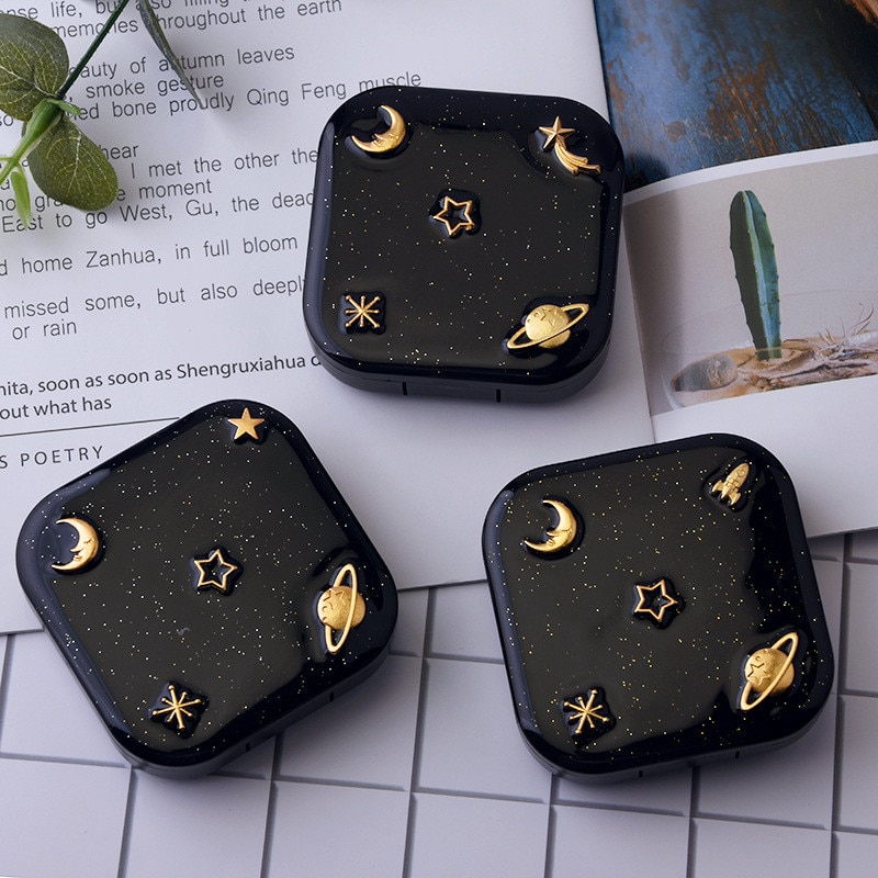 Portable Contact Lens Case with Mirror Women Man Travel Contact Lenses Box Mini Square Contact Lens Container Lentes De Contacto