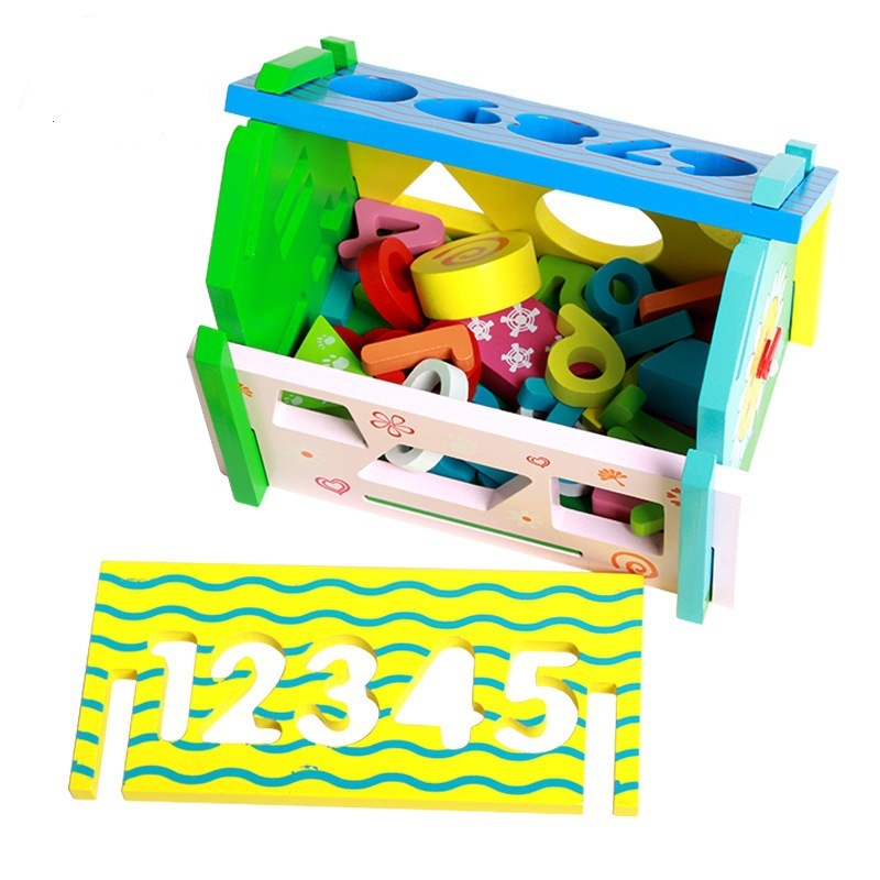 Digital de madera en forma de desmontaje casa sabiduría casa combinación niños geometría correspondencia cognitiva juguetes educativos