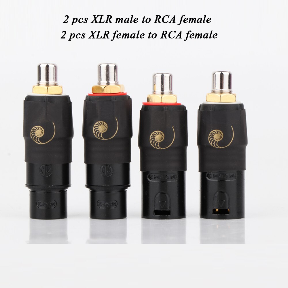 4pieces XLR to RCA Female Male Plug ,Adapter Gold Balanced Cable