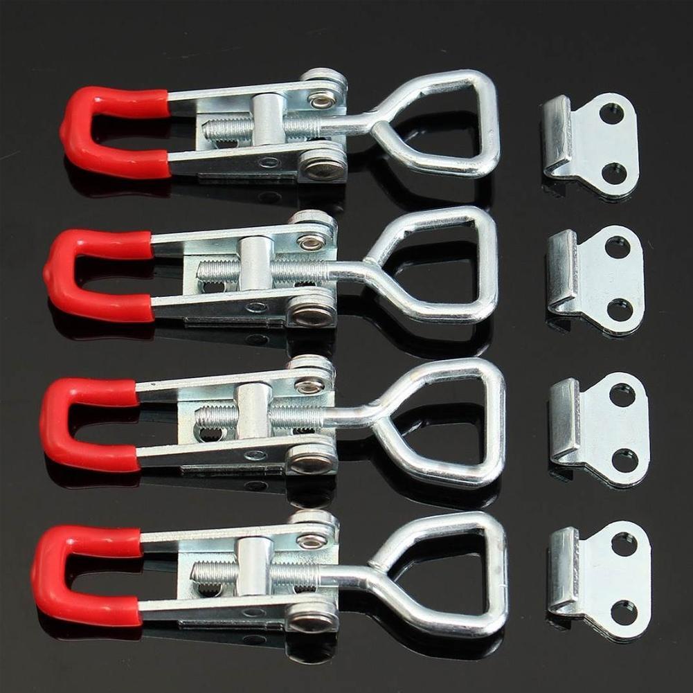 Heavy Duty Toggle Clamp Latch Adjustable Lock Buckle Hinge Toolbox Case Anti-Slip Quick Release Clamp Push Pull Toggle Accessory