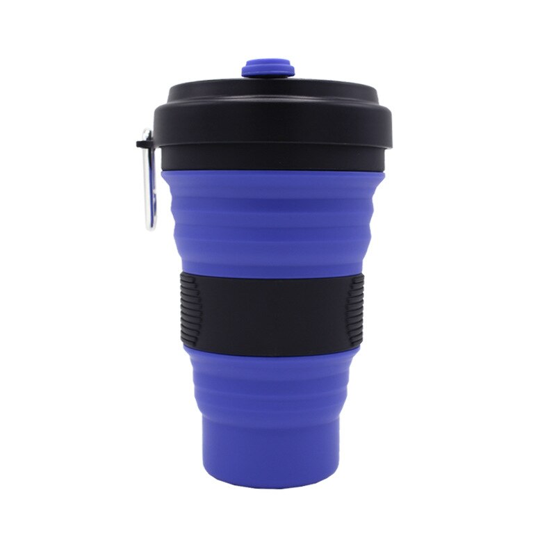 550ml Folding Silicone 10 kleur Draagbare Siliconen Telescopische Drinken Inklapbare koffie cup vouwen silica cup met Deksels Reizen: Style 2