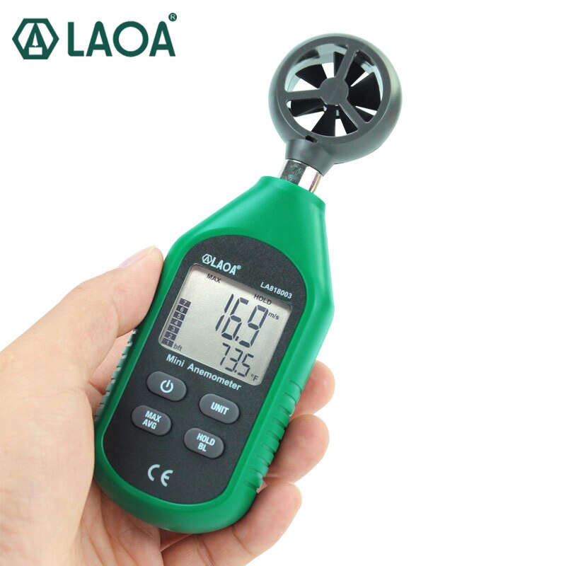 LAOA Digital Anemometer Handheld airometer Wind Speed Measuring wind-gauge