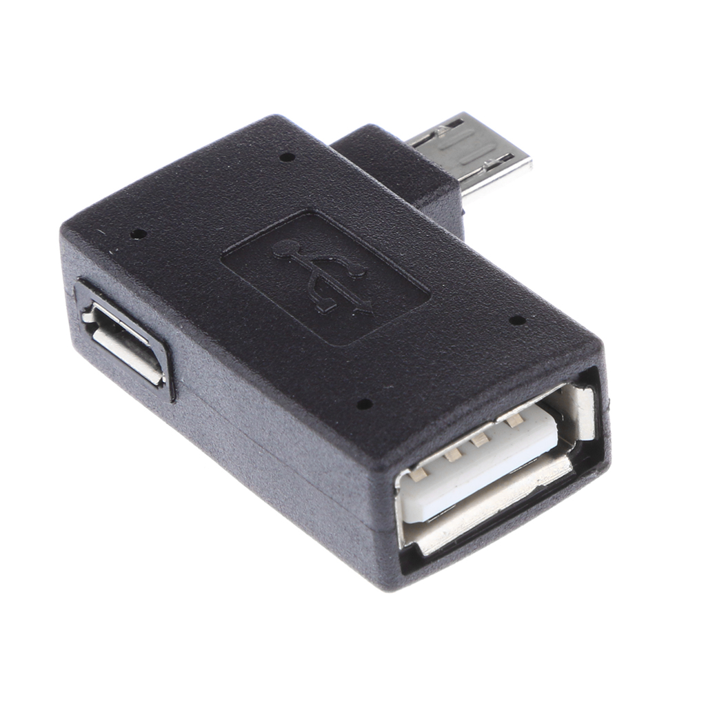 Kannettava 90 asteen vasen kulma mikro-usb 2.0 otg-muunnin isäntäsovitin usb-virta android-älypuhelimelle samsungille xiaomille