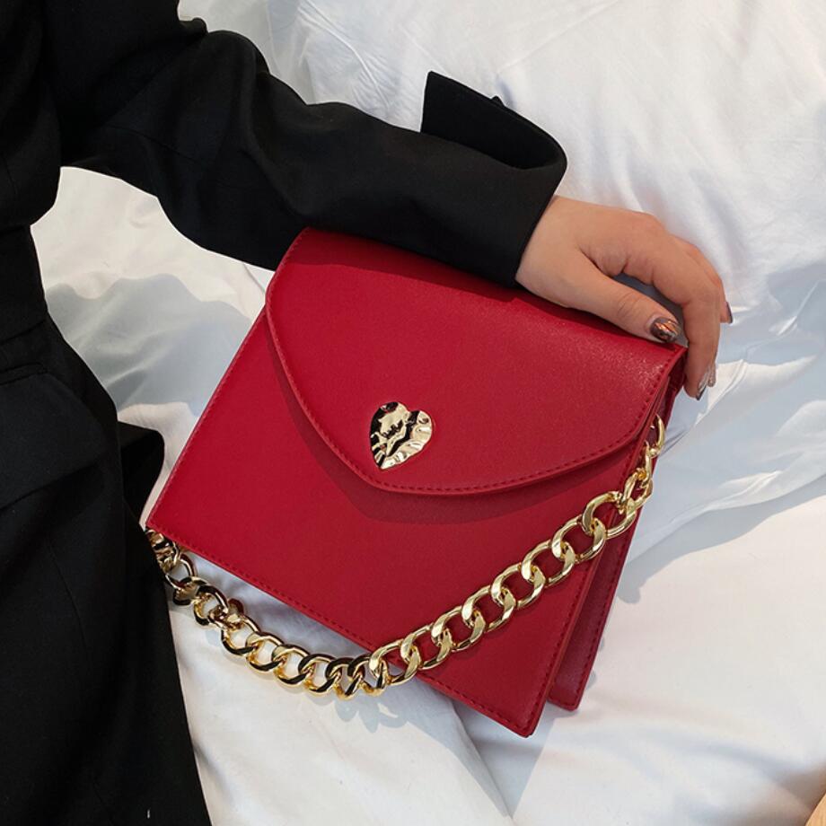 Elegante Vrouwelijke Vierkante Crossbody Bag Mode Pu Leer Vrouwen Handtas Keten Schoudertas Messenger Bag