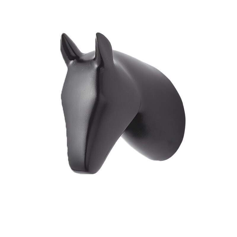 Perchero con cabeza de Animal para el hogar, gancho decorativo para colgar ropa, estante para artículos diversos, montado en la pared, 1 ud.: Black   Horse