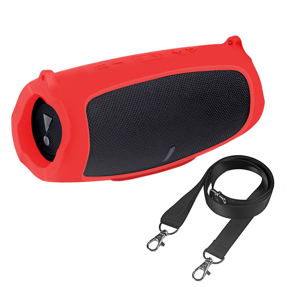 Étui de voyage en Silicone avec sangle pour JBL Charge 5, housse de protection, sans fil, Bluetooth, accessoires pour haut-parleurs compatibles: Red