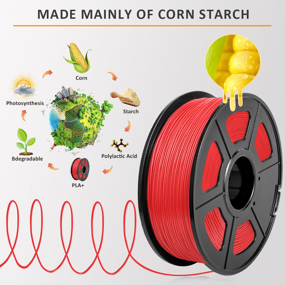 Filament d'imprimante 3D 1kg PLA Plus PLA + dureté élevée qui respecte l'environnement 1.75mm tolérance +/-0.02mm matériel d'impression 100% aucune bulle
