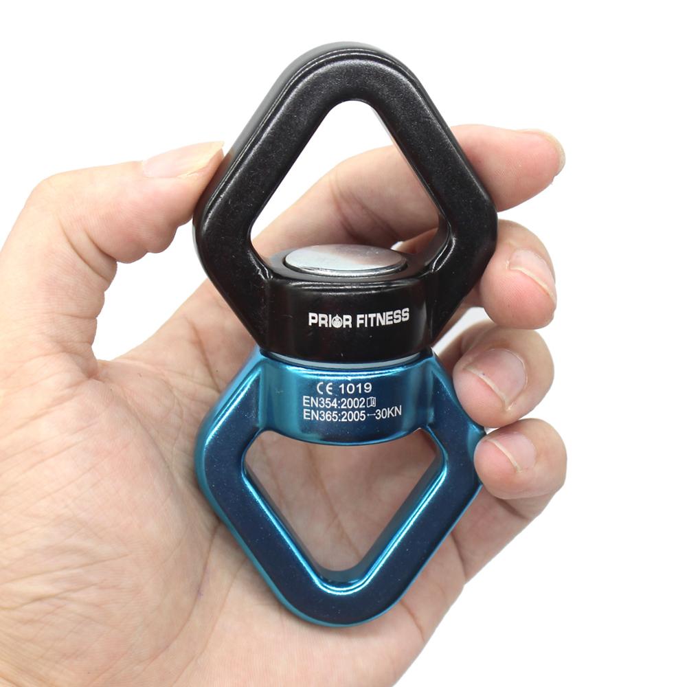 Fitness CLIMB 30KN CARABIN Universal Ring Gimbal Ring Rotary Connector Rotational Hammock Swing Spinner Rope Swivel Connector: SWIVEL Black-blue