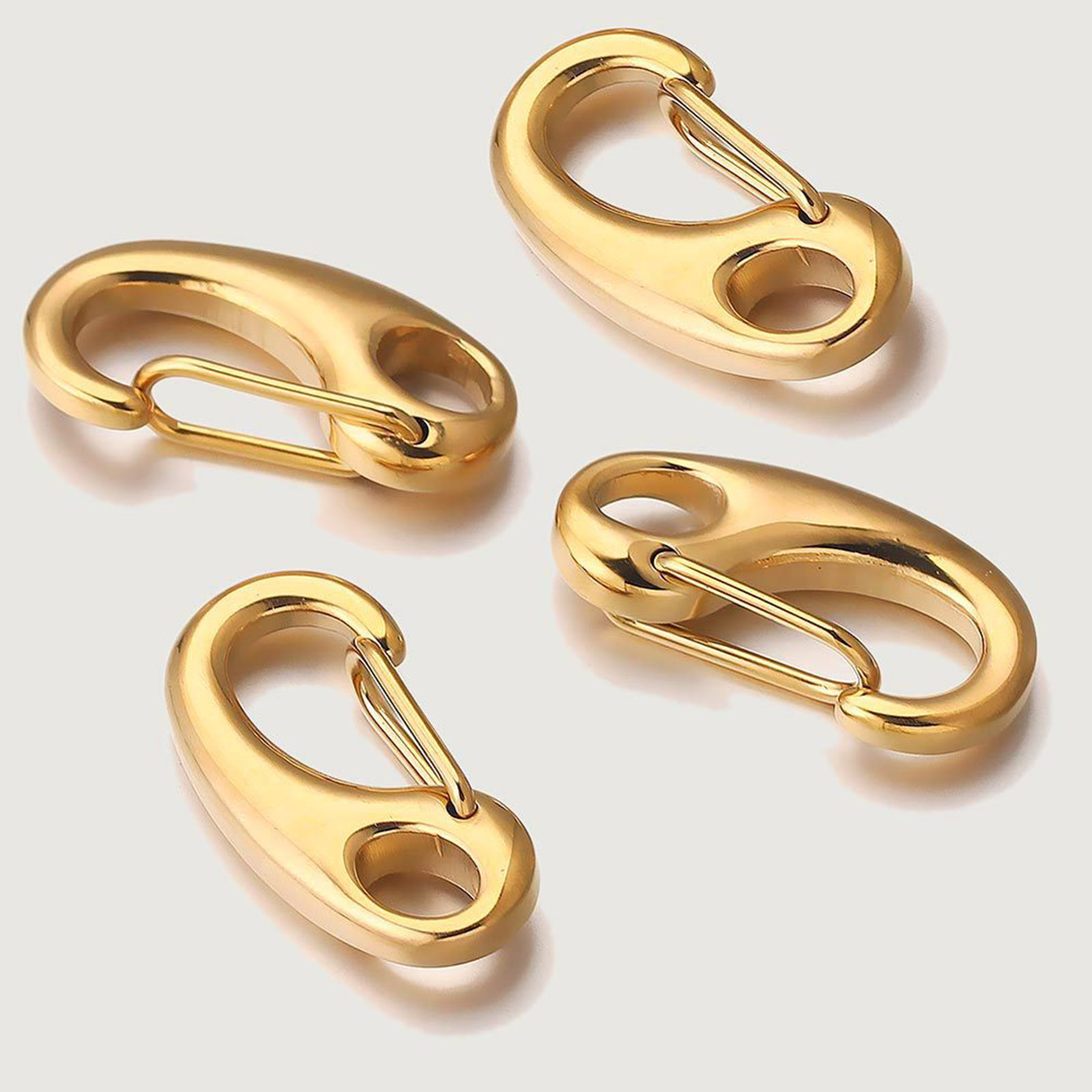 1pc Golden Heart Shaped Stainless Steel Beaded Pendant Necklace, Unique Design E