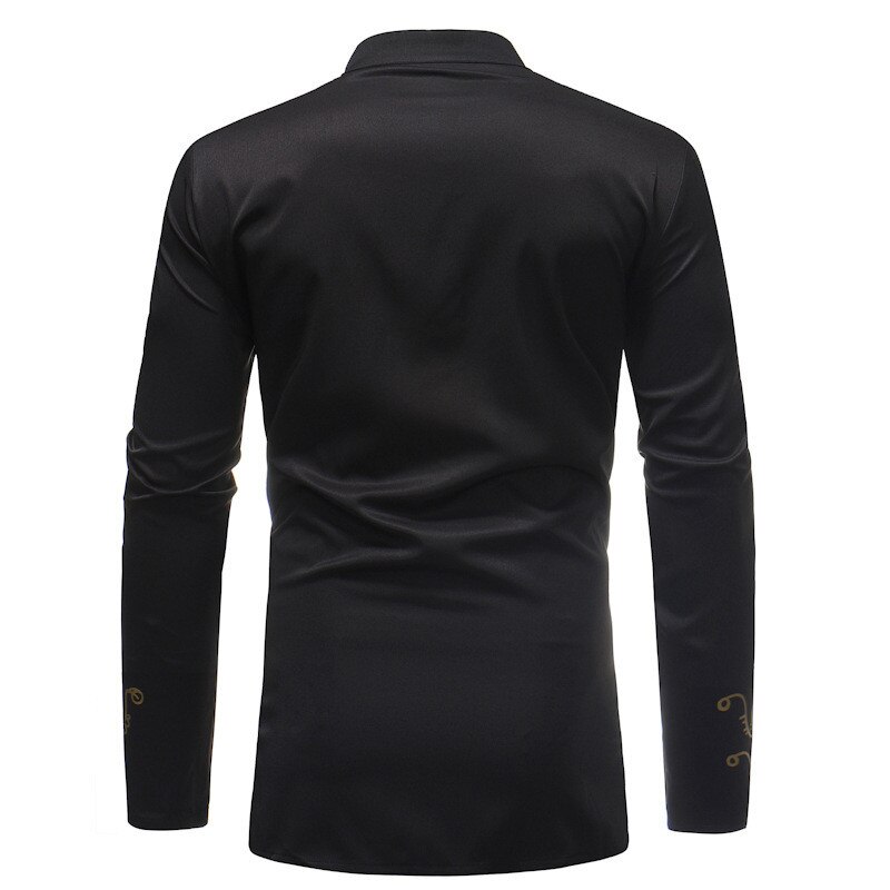 Zomer Heren Smoking Shirts Lange Mouwen Afrikaanse Land Stijl Zwart Casual Mid Oost Mens Shirt Voor Man XXXL b362