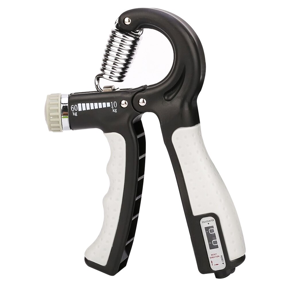 R-Shape Adjustable Heavey Hand Grip Sports Strength Countable Exercise Strength Gripper Spring Finger Pinch Carpal Expander: Beige