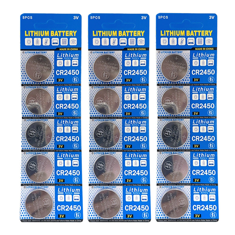 3V CR2450 Watch Buttom Battery KCR2450 5029LC LM2450 DL2450 ECR2450 BR2450 CR 2450 3V 600mAh Lithium Coin Cell Batteries: Gold