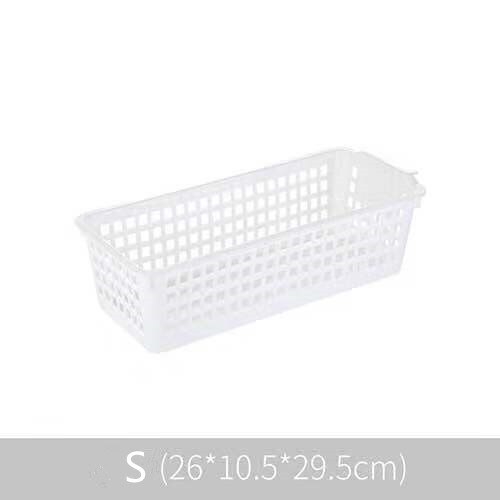 Panier de rangement rectangulaire pour snacks | Panière de rangement en plastique creuse domestique pour bureau boîte de rangement pour articles divers panier pour salle de bain: S