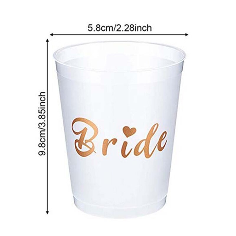 Bachelorette Cups Team Bruid Witte Kopjes Met Rose Goud Folie Voor Huwelijk, Bruids Douche, bruid Om En Engagement Party De