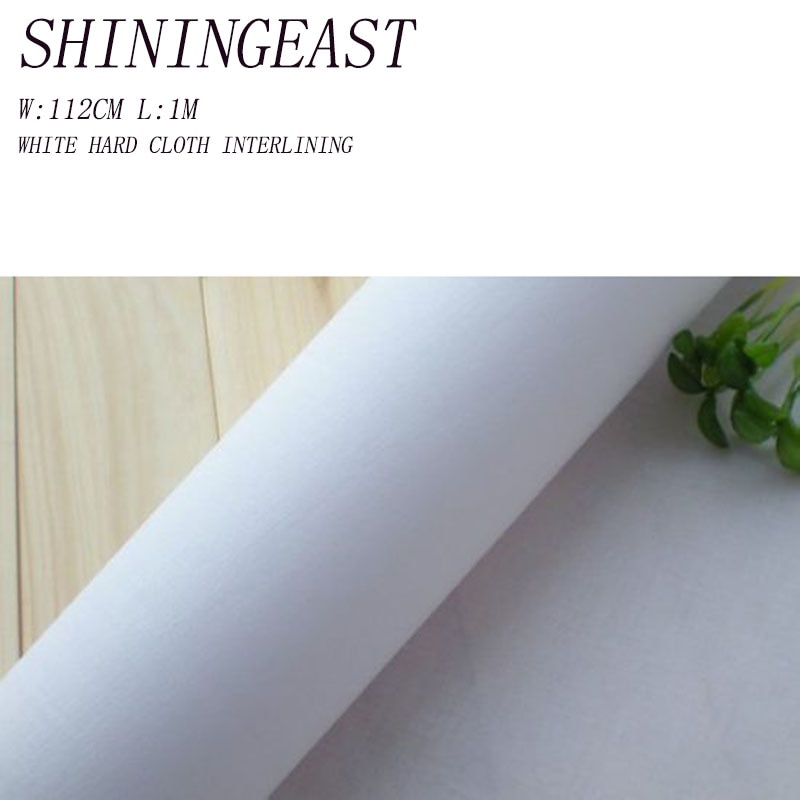 112cm 1m/lot white flat glue hard cotton cloth interlining for shirt collar sleeve suit garment patchwork diy accessories871