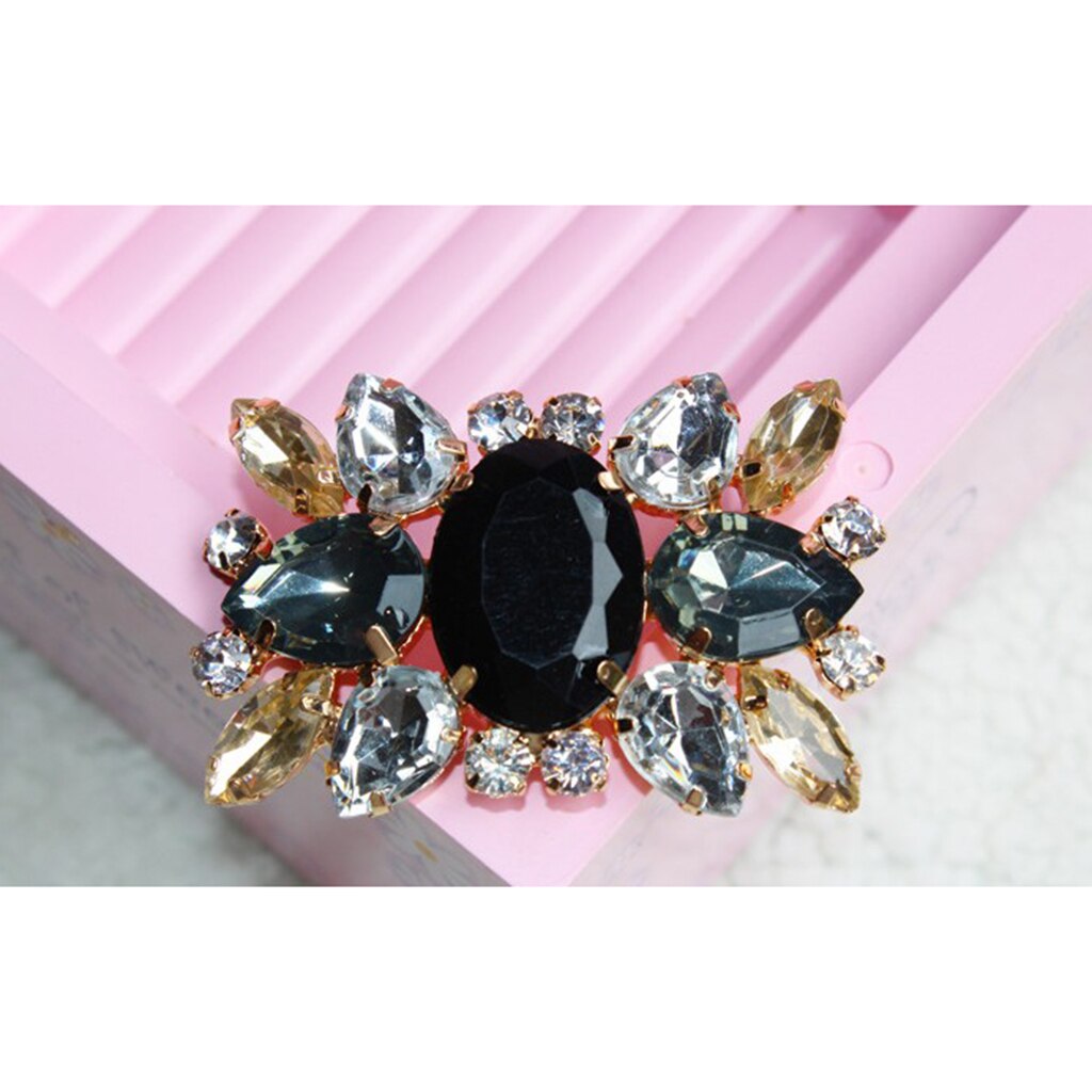 Metalen Clip Schoen Gesp Versierd Met Strass Voor Luxe Kristal Schoen