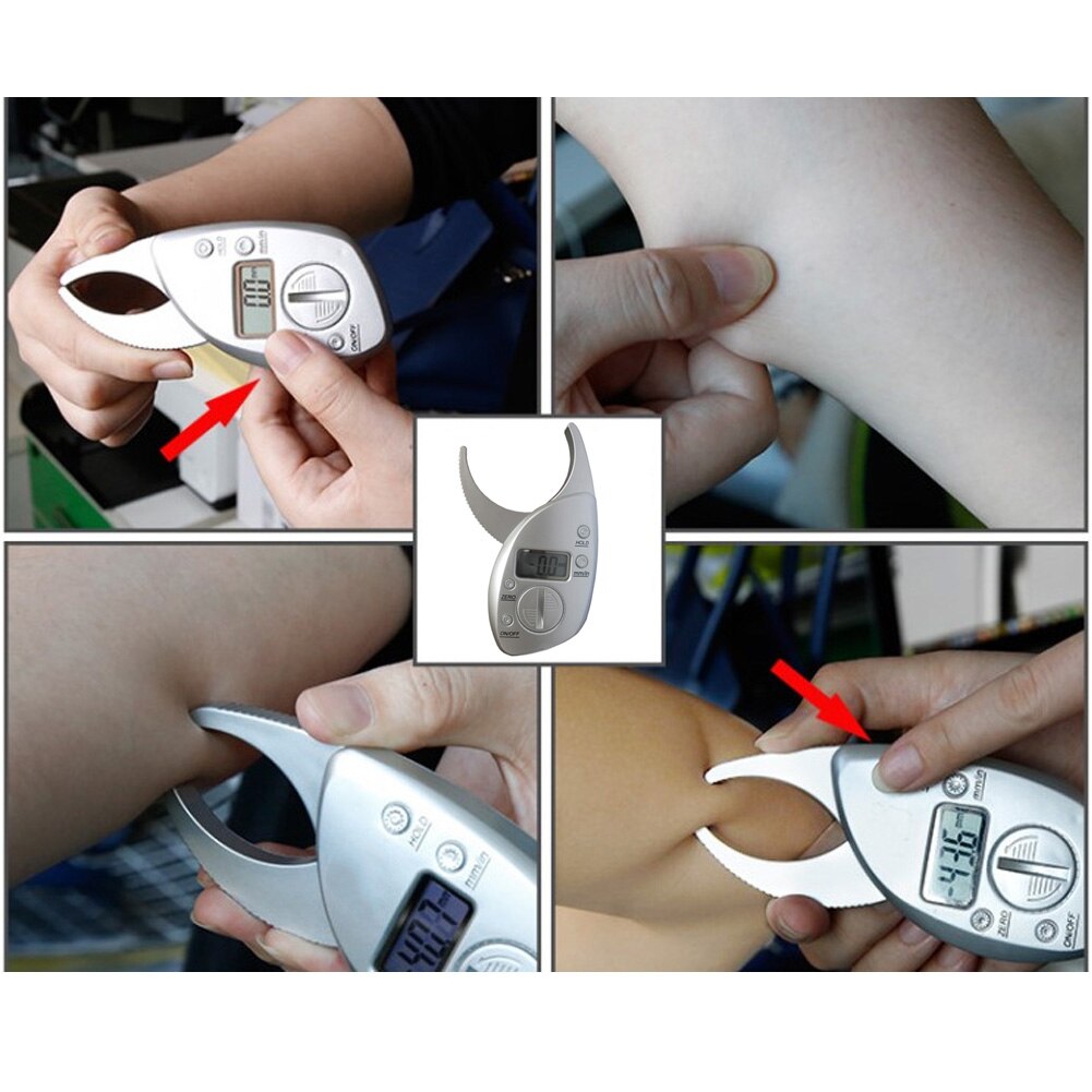 Electronic Body Fat Analyzer Scales Skinfold LCD Display Digital Handheld Fitness Monitors Caliper Measuring Tool Tester