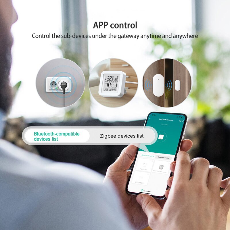 Tuya zigbee 3,0 gateway hub wireless smart home bridge smart living app zigbee + bluetooth protocol works with alexa google home